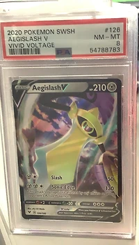 2020 Pokemon Sword & Shield Vivid Voltage 126 Aegislash V PSA