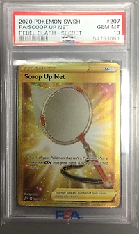 2020 Pokemon Sword & Shield Rebel Clash 207 Full Art/scoop Up Net Secret PSA 10