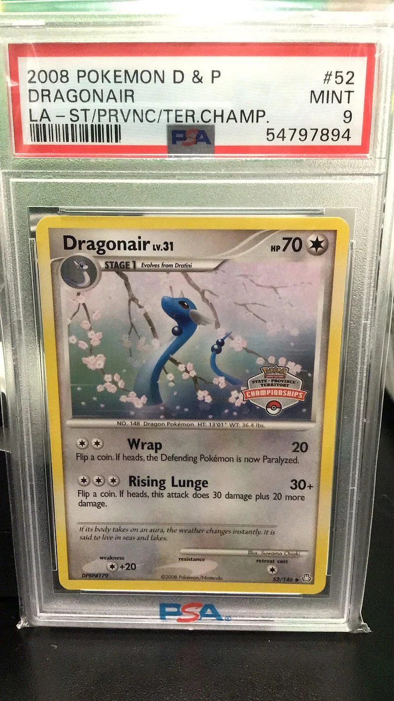 2008 Pokemon Diamond & Pearl Legends Awakened 52 Dragonair State/province/territory Championships PSA 9