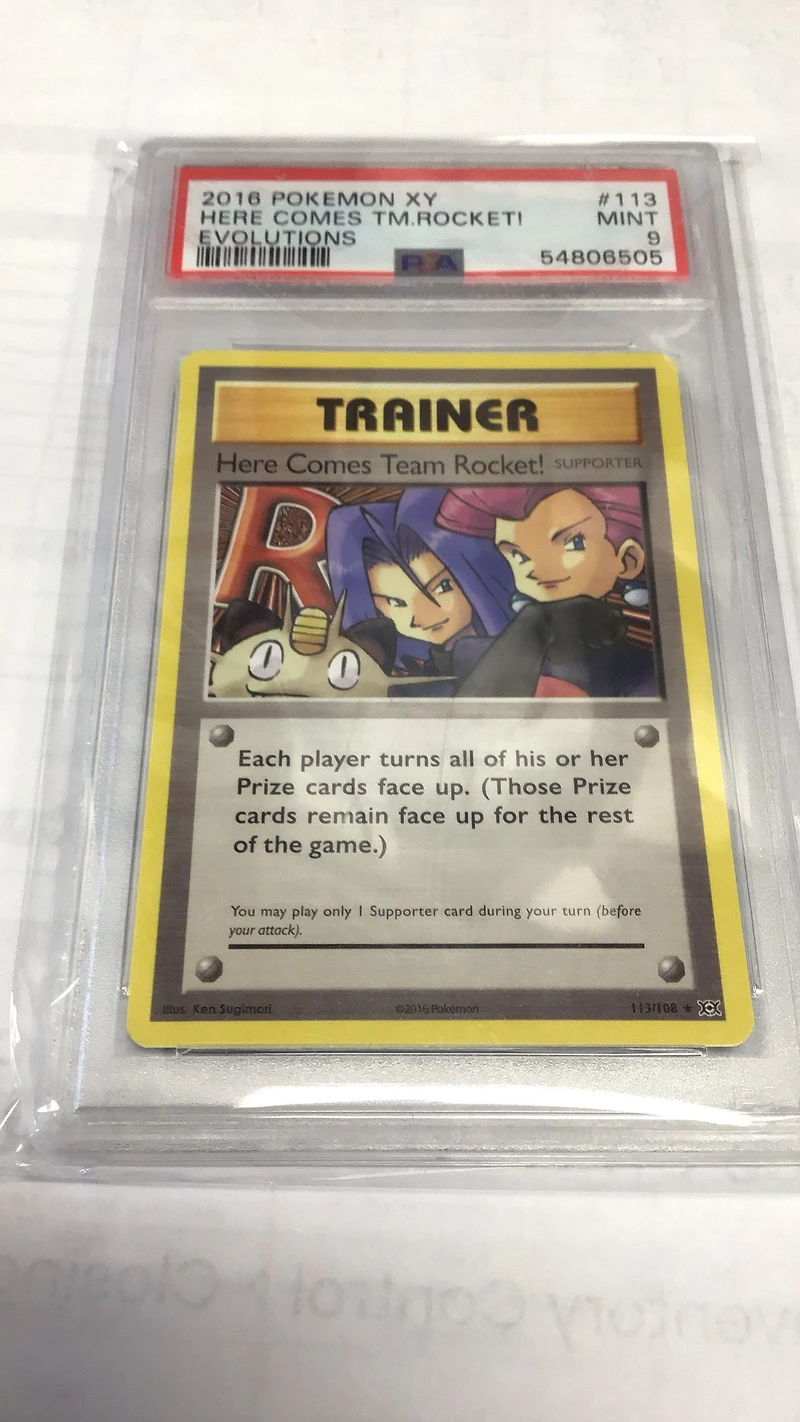 2016 Pokemon Xy Evolutions 113 Here Comes Team Rocket! PSA 9