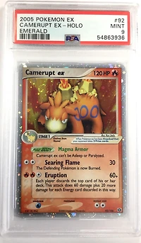 2005 Pokemon Ex Emerald 92 Camerupt Ex-holo PSA 9