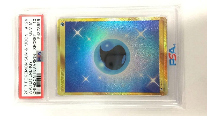 2017 Pokemon Sun & Moon Crimson Invasion 124 Water Energy Secret PSA 10