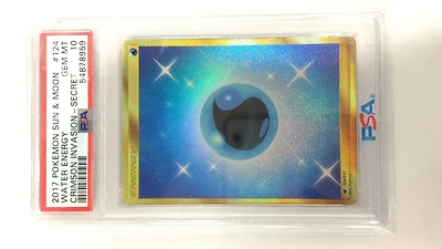 2017 Pokemon Sun & Moon Crimson Invasion 124 Water Energy Secret PSA 10
