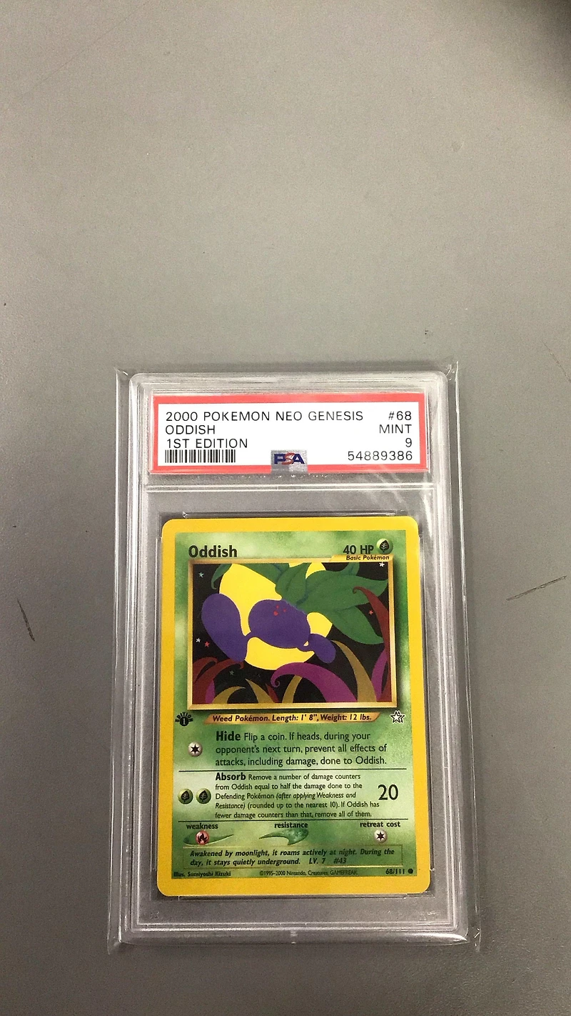 2000 Pokemon Neo Genesis 1st Edition 68 Oddish PSA 9