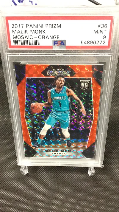 2017 Panini Prizm Mosaic 36 Malik Monk Orange PSA 9