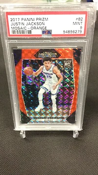 2017 Panini Prizm Mosaic 82 Justin Jackson Orange PSA 9