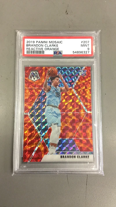 2019 Panini Mosaic 207 Brandon Clarke Reactive Orange PSA 9