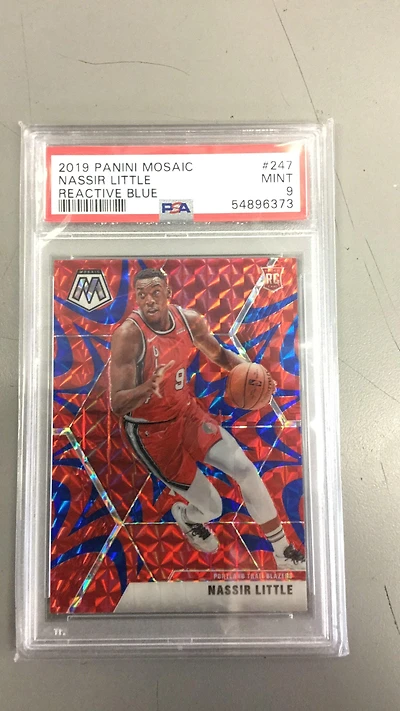 2019 Panini Mosaic 247 Nassir Little Reactive Blue PSA 9