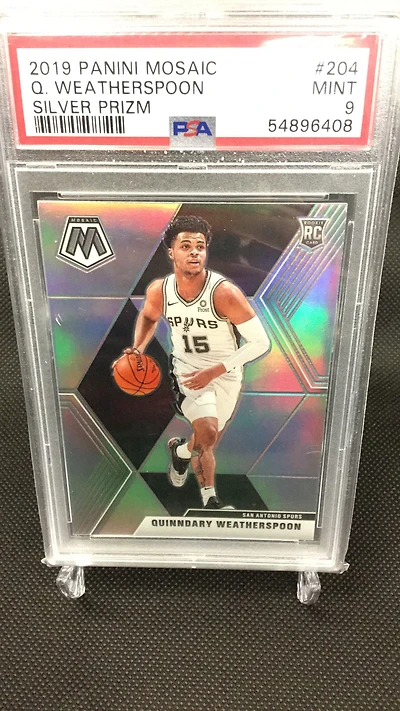2019 Panini Mosaic 204 Quinndary Weatherspoon Silver Prizm PSA 9