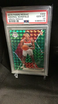 2019 Panini Mosaic 202 Admiral Schofield Green Mosaic PSA 10