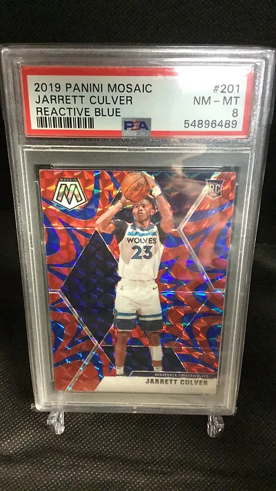 2019 Panini Mosaic 201 Jarrett Culver Reactive Blue PSA 8