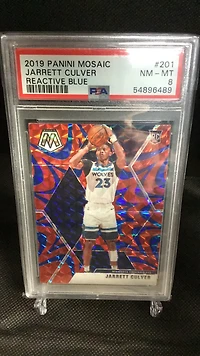 2019 Panini Mosaic 201 Jarrett Culver Reactive Blue PSA 8