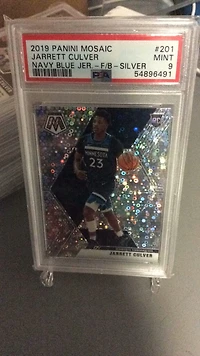 2019 Panini Mosaic 201 Jarrett Culver Navy Blue Jersey-fast Break-silver PSA 9