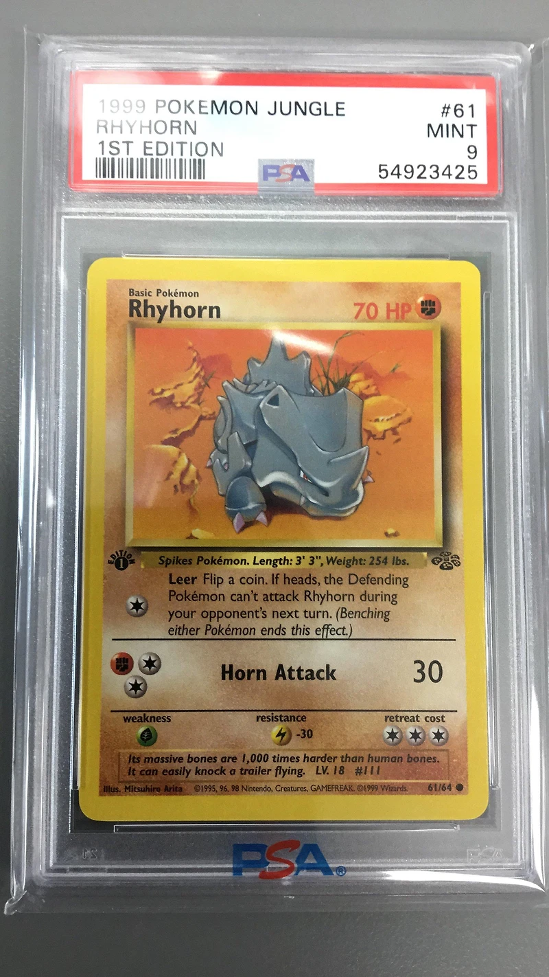1999 Pokemon Jungle 61 Rhyhorn PSA 9