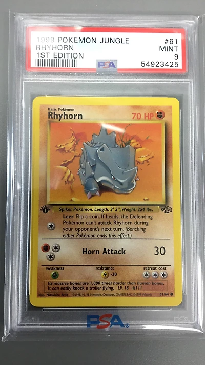 1999 Pokemon Jungle 61 Rhyhorn PSA 9