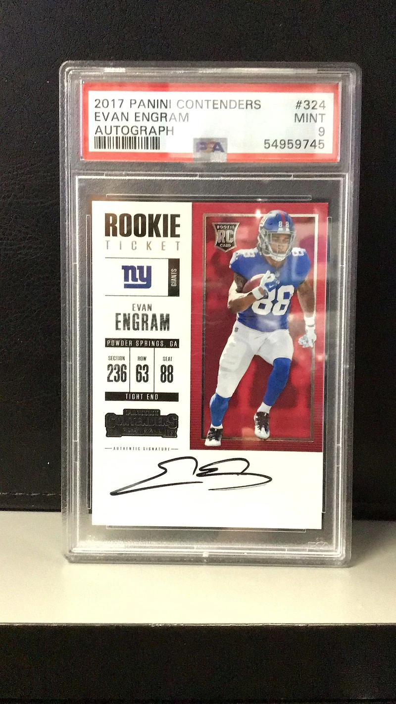 2017 Panini Contenders 324 Evan Engram Autograph PSA 9