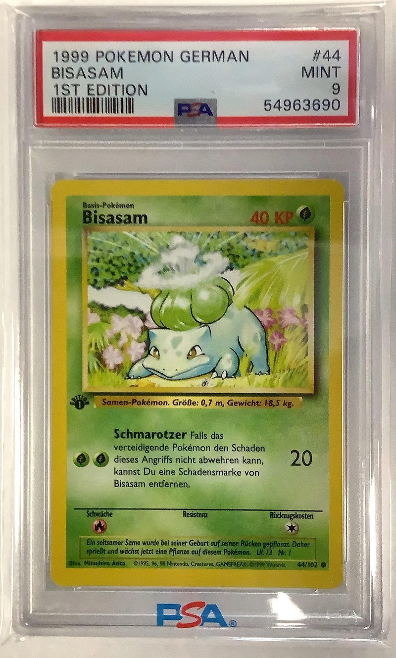 1999 Pokemon German 44 Bisasam 1st Edition PSA