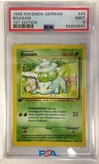 1999 Pokemon German 44 Bisasam 1st Edition PSA