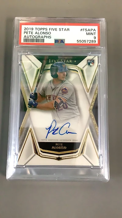 2019 Topps Five Star Autographs Fsapa Pete Alonso PSA 9