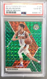 2019 Panini Mosaic 128 Devin Booker Green Mosaic PSA 10