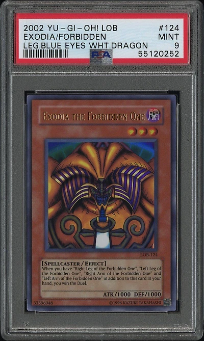 2002 Yu-gi-oh! Lob-legend Of Blue Eyes White Dragon 124 Exodia The Forbidden One PSA 9