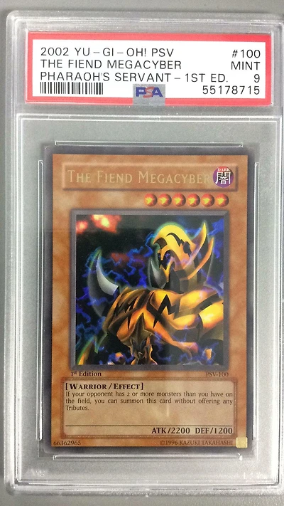 2002 Yu-gi-oh! Psv-pharaoh's Servant 100 The Fiend Megacyber 1st Edition PSA