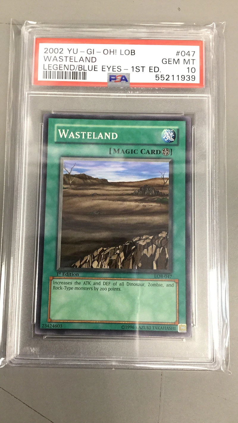 2002 Yu-gi-oh! Lob-legend Of Blue Eyes White Dragon 047 Wasteland 1st Edition PSA 10