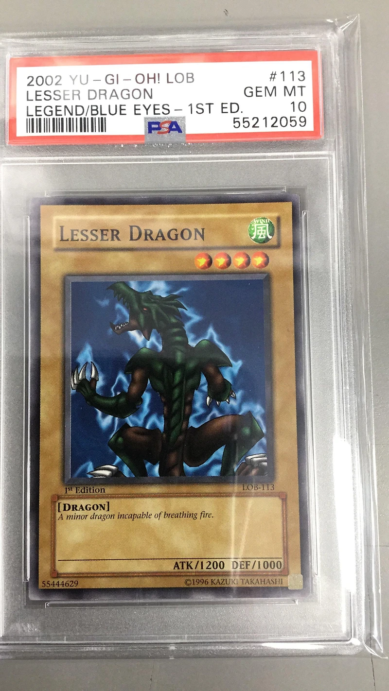 2002 Yu-gi-oh! Lob-legend Of Blue Eyes White Dragon 113 Lesser Dragon 1st Edition PSA 10