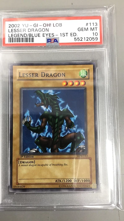 2002 Yu-gi-oh! Lob-legend Of Blue Eyes White Dragon 113 Lesser Dragon 1st Edition PSA 10
