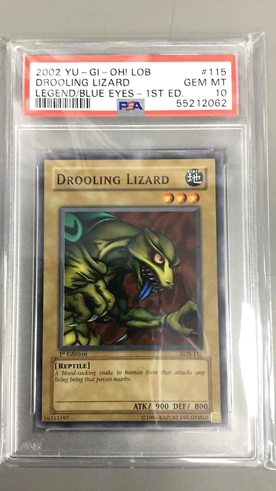 2002 Yu-gi-oh! Lob-legend Of Blue Eyes White Dragon 115 Drooling Lizard 1st Edition PSA