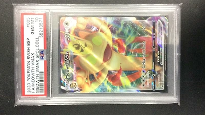 2020 Pokemon Swsh Black Star Promo 005 Full Art/meowth Vmax Meowth Vmax Special Collection PSA 10