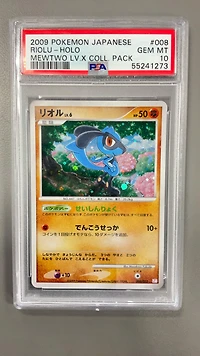 2009 Pokemon Japanese Mewtwo Lv.x Collection Pack 008 Riolu-holo PSA 10