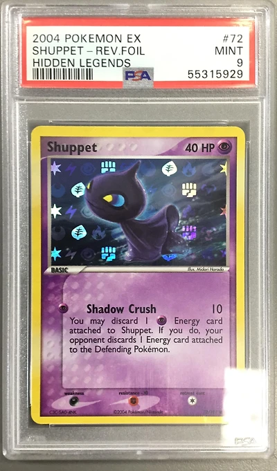 2004 Pokemon Ex Hidden Legends 72 Shuppet-reverse Foil PSA 9
