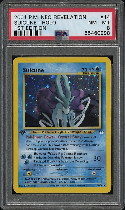 2001 Pokemon Neo Revelation 1st Edition 14 Suicune-holo PSA