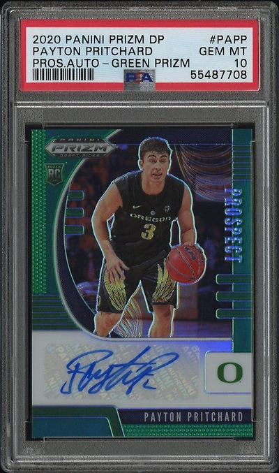 2020 Panini Prizm Draft Picks Prospect Autographs Papp Payton Pritchard Green Prizm PSA 10