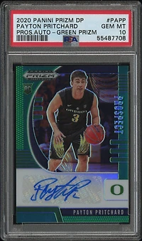 2020 Panini Prizm Draft Picks Prospect Autographs Papp Payton Pritchard Green Prizm PSA 10