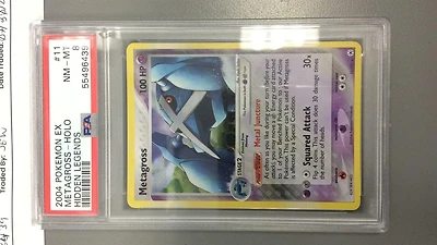 2004 Pokemon Ex Hidden Legends 11 Metagross-holo PSA 8