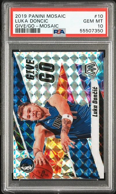 2019 Panini Mosaic Give And Go 10 Luka Doncic Mosaic PSA 10