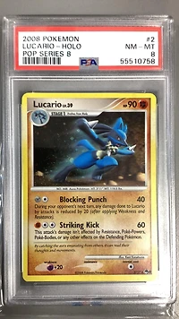 2008-09 Pokemon Pop Series 8 2 Lucario-holo PSA 8