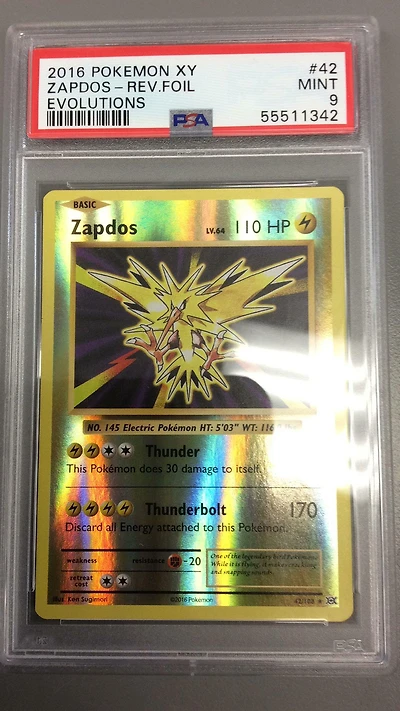 2016 Pokemon Xy Evolutions 42 Zapdos-reverse Foil PSA