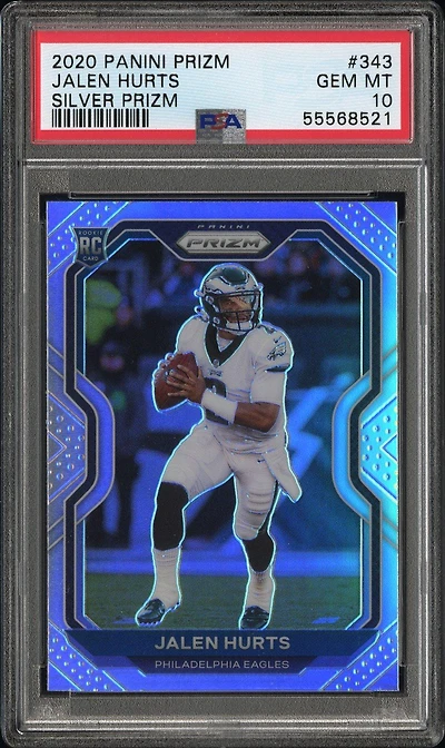 2020 Panini Prizm 343 Jalen Hurts Silver Prizm PSA