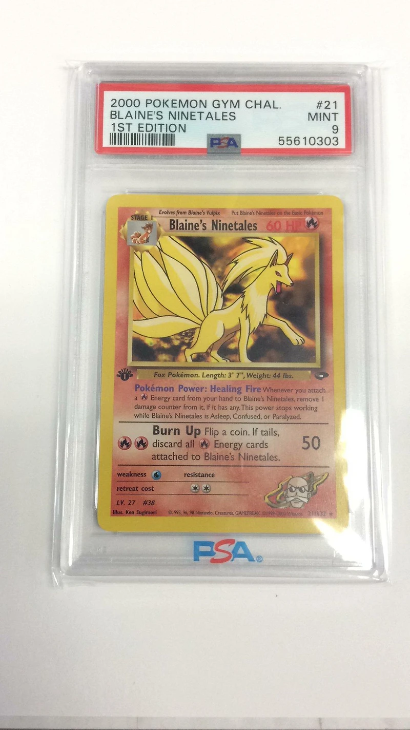 2000 Pokemon Gym Challenge 21 Blaine's Ninetales 1st Edition PSA 9