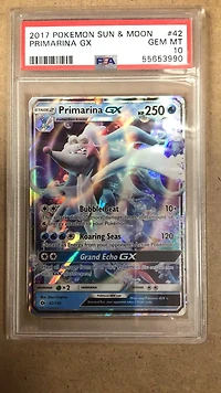 2017 Pokemon Sun & Moon 42 Primarina Gx PSA 10