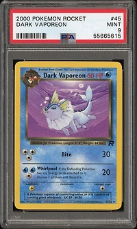 2000 Pokemon Rocket 45 Dark Vaporeon PSA