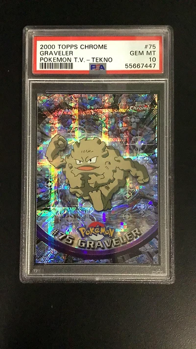 2000 Topps Chrome Pokemon T.v. 75 Graveler PSA 10