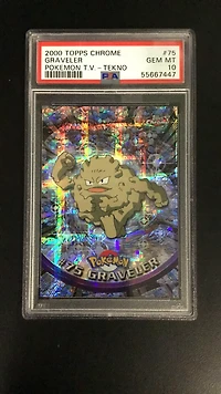 2000 Topps Chrome Pokemon T.v. 75 Graveler PSA 10