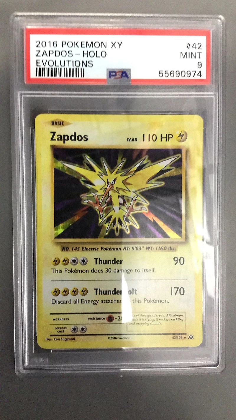 2016 Pokemon Xy Evolutions 42 Zapdos PSA 9