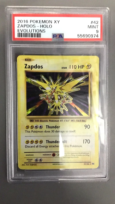 2016 Pokemon Xy Evolutions 42 Zapdos PSA 9