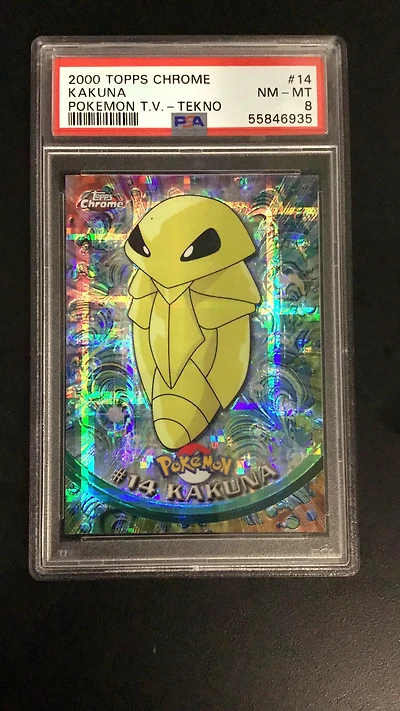2000 Topps Chrome Pokemon T.v. 14 Kakuna Tekno PSA 8