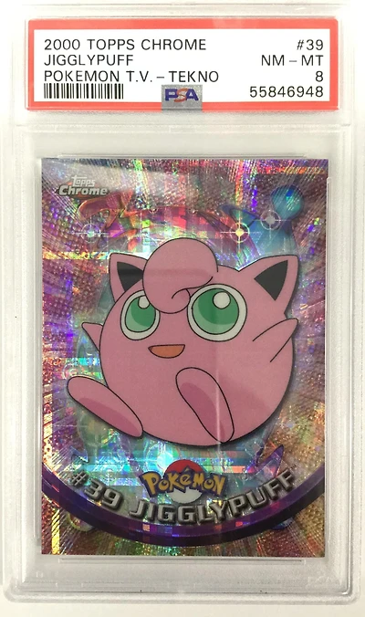 2000 Topps Chrome Pokemon T.v. 39 Jigglypuff Tekno PSA 8